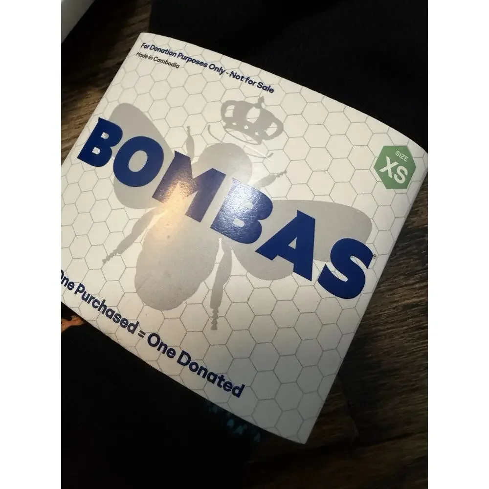 NEW Bombas KIDS XS 5-Pack Honeycomb Solids Ankle Socks in Black NWT